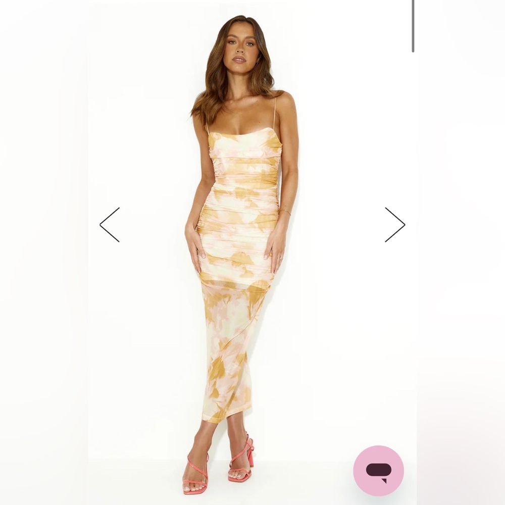 Hello Molly Luxe Bliss Midi Dress Yellow - XS